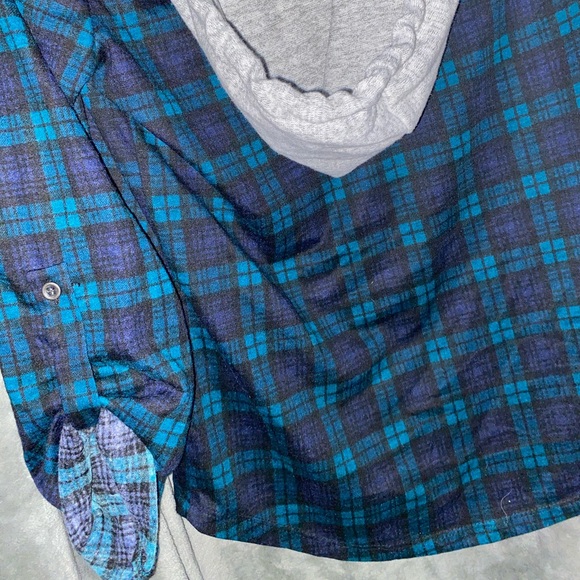 Plaid Hooded Cardigan - Picture 2 of 6